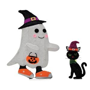 Light-Up Ghost And Cat Decoration