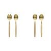 2x 2pc Ecology Rubberwood & Stainless Steel Alto Salad Server Set Gold 27.5cm