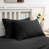LINENOVA 100% Bamboo Pillow cases Slip Cover Pillowcase - Black Queen