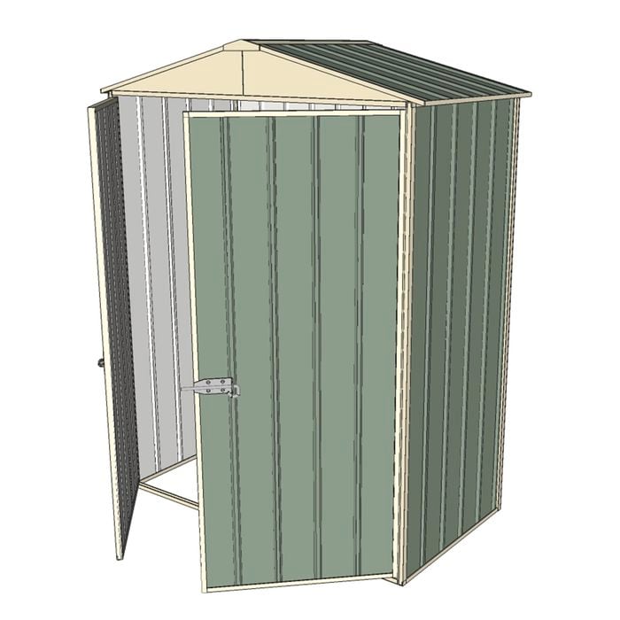 Build-a-Shed 1.5 x 0.8 x 2.3m Double Hinged Door Gable Shed - Green