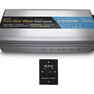 Elinz Pure Sine Wave Power Inverter 1500W/3000W 12V-240V AUS Plug Remote Control - With Remote Control | Pure Sine Wave | 12V