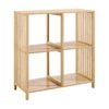 Nicolette Open Shelf Bookshelf Display Unit 2x2 Bamboo