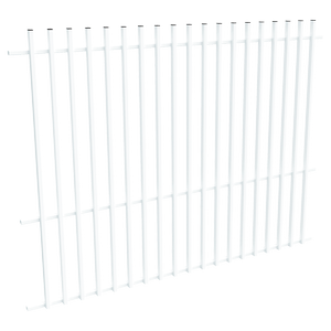 ProtectorAl 1201-2399W x 1800H Pearl White Aluminium Batten Pool Fence Panel with Mid Rail