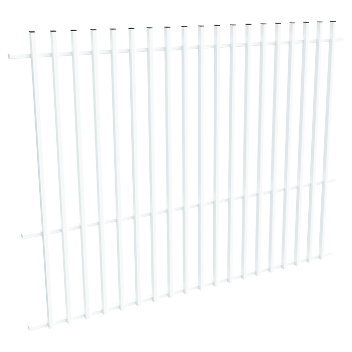 ProtectorAl 1201-2399W x 1800H Pearl White Aluminium Batten Pool Fence Panel with Mid Rail