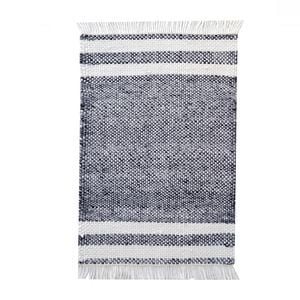 Handwoven Reversible Rug-Richmond 6360-Charcoal-60x90cm