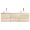 CIBO 1500mm Coast Veneer Nordic Wall Hung Bathroom Vanity With White Matte Pod Basins