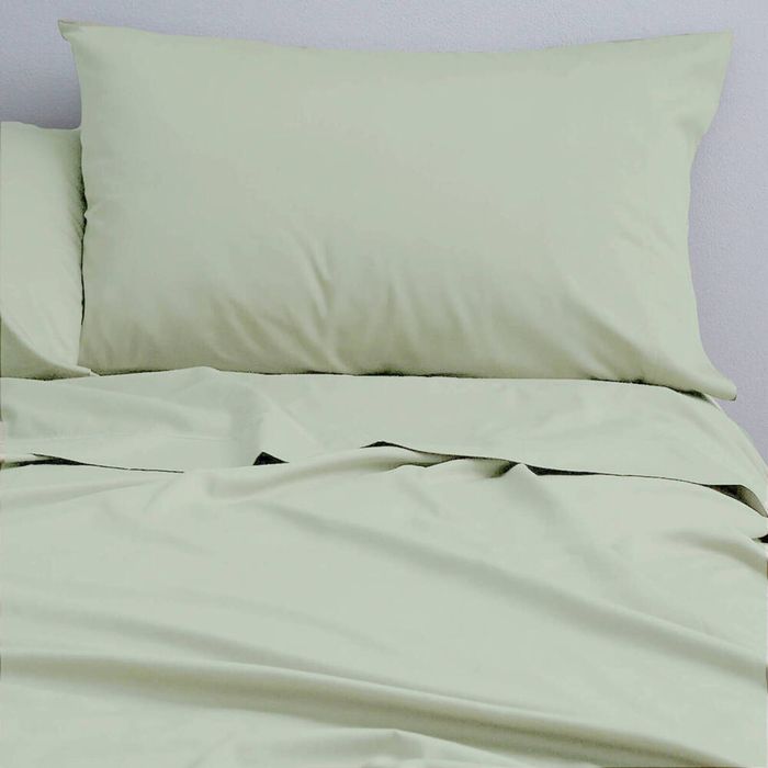 Cloud Linen Super King 250 Thread Count Organic Cotton Bedding Sheet Set Moss