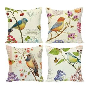 Catzon 4 Pcs Decorative Throw Pillow Covers with HD Printing for Home Decor