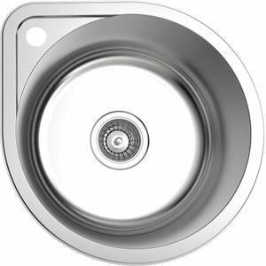Mondella - Resonance Sink Bowl Round with Overflow Kit & Pre Cut Hole for Mixer Tap