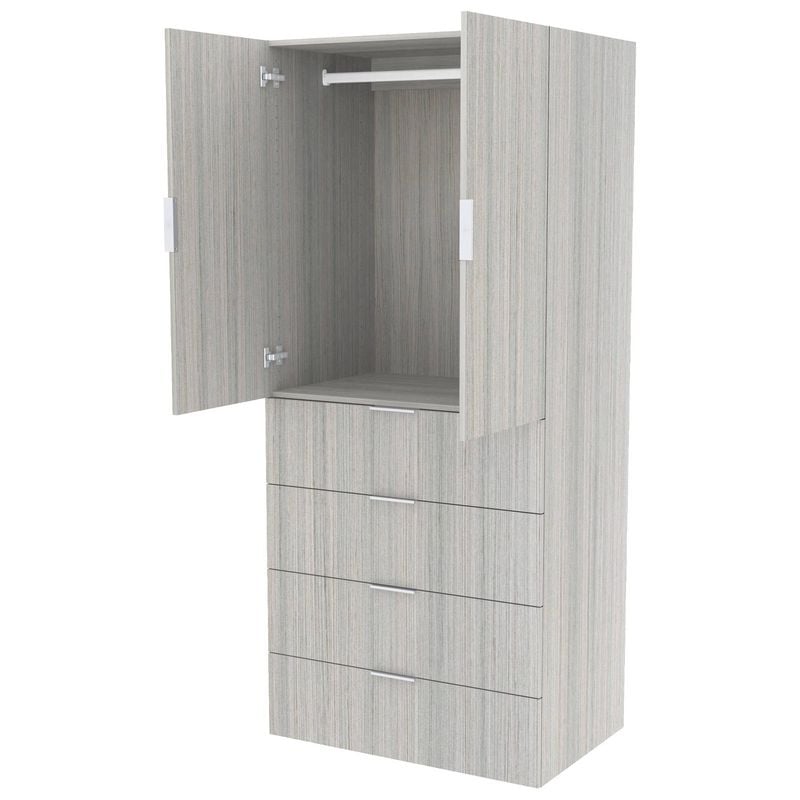 Lugna 2048 x 900 x 580mm Mist 2 Door 4 Drawer Wardrobe Unit