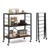 Costway 3-Tier Foldable Shelving Unit Mobile Display Shelves Storage Rack