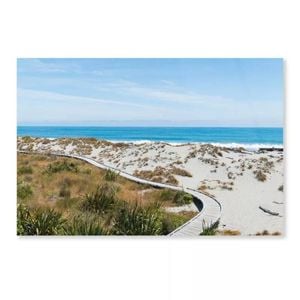 Sand Beach with Wooden  Print 100% Australian Made 120 x 90cm  (Acrylic)