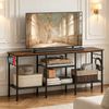 Ufurniture 120cm TV unit Cabinet Entertainment Center TV Stand Media Console Table with Open Shelf Walnut