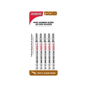 Diablo 100mm High Carbon Steel Jig Saw Blade for Fast & Clean WoodCuts - 5 Pack