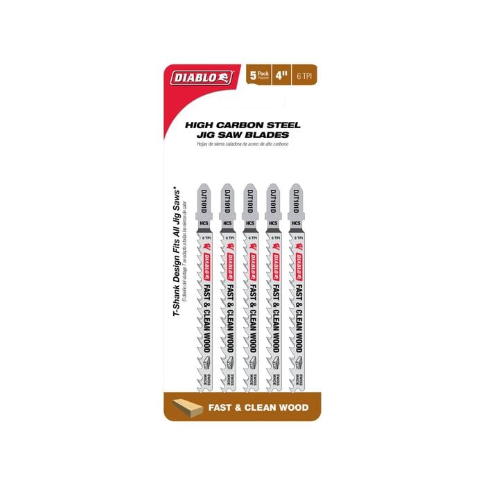 Diablo 100mm High Carbon Steel Jig Saw Blade for Fast & Clean WoodCuts - 5 Pack