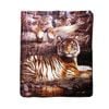 Bloomington 375gsm 1 Ply 3D Print Faux Mink Blanket Queen 200x240 cm Tiger Family