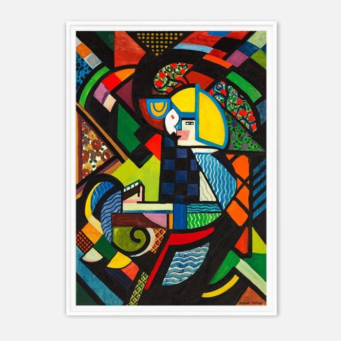 Galrie Vibrant Abstract Geometric Art Print by Eytan Saban – Colorful Wall Decor, White Frame, A2 42 x 60cm (16 x 24inch)