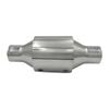 GASO Hi Flow Catalytic Converter, 2" In/Out, 100 CPSI, Polished Stainless Steel with Heat Shield