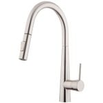 Foreno E-Steel Gooseneck Pulldown Brushed Nickel Sink Mixer