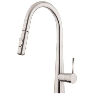 Foreno E-Steel Gooseneck Pulldown Brushed Nickel Sink Mixer