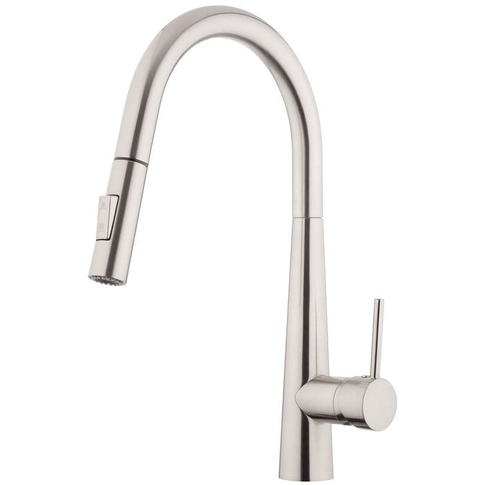 Foreno E-Steel Gooseneck Pulldown Brushed Nickel Sink Mixer