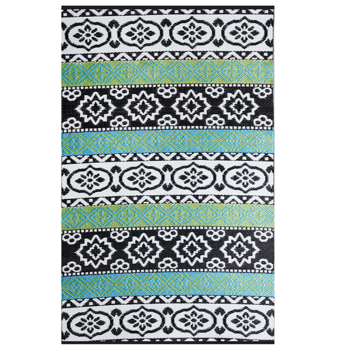 Fab Habitat 150x238cm Multicoloured Indiana Scandinavian Recycled Plastic Outdoor Rug