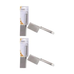 2x Appetito Crinkle Vegetable Cutter Stainless Steel Ruffle Cut Ergonomic Handle