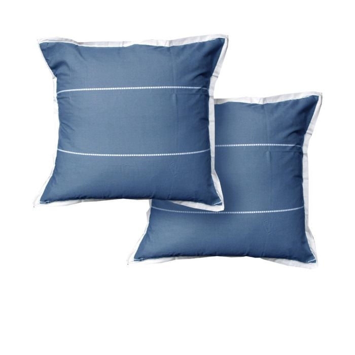 Jason Pair of Calista Indigo European Pillowcases 65 x 65cm