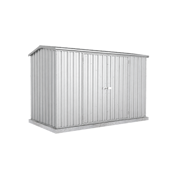 Absco Sheds 3.0 x 1.52 x 1.95m Zincalume Premier Double Door Garden Shed