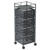 SOGA 4 Tier Steel Square Rotating Cart with Wheels