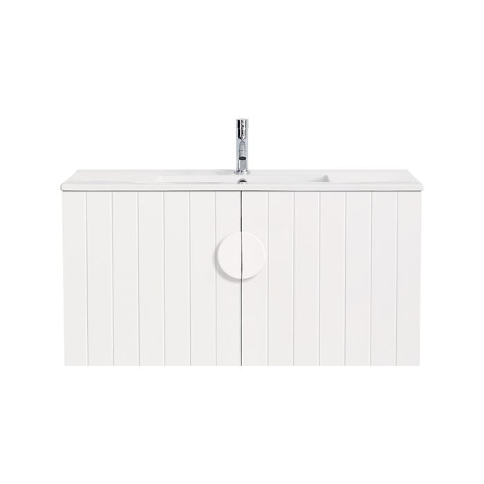 CIBO 900mm White Freshwater Wall Hung Bathroom Vanity With White Handle