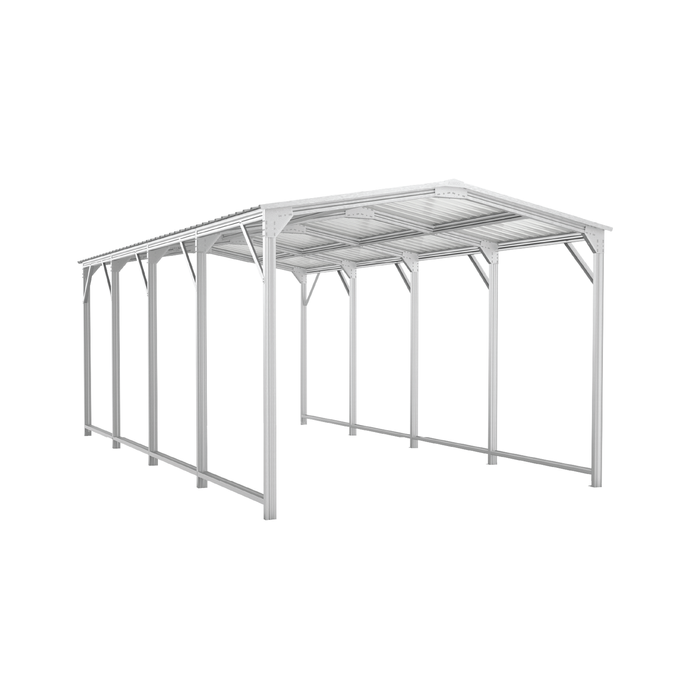 Absco Structures 3.03 x 5.87 x 2.44m Zincalume Single Gable Carport