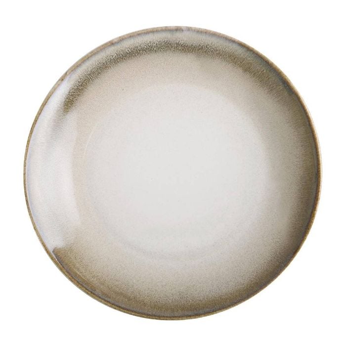Olympia Birch Coupe Plates Taupe Stoneware Reactive Glaze 205mm Pack Of 6