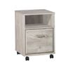 Maestro Furniture Elle Office Storage Mobile Pedestal Storage Cabinet W/ Open Shelf - Washed Grey