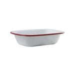 Urban Style Enamelware 20cm Pie Dish w/ Red Rim - White