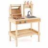 Costway Kid Kitchen Playset Bbq Grill Toy Set Natural