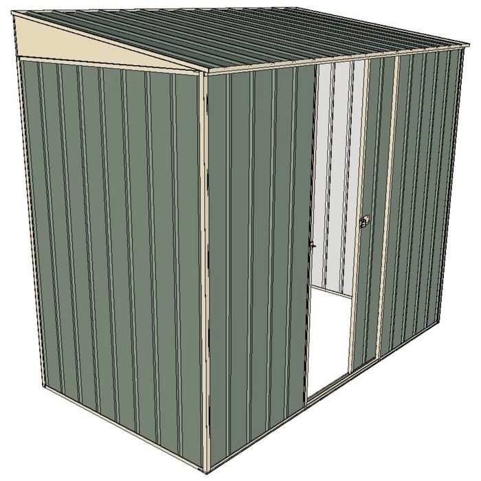 Build-A-Shed 1.2 x 2.3 x 2.0m Skillion Single Sliding Side Door Shed - Green