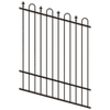 ProtectorAl 0350-1200W x 1200H Satin Black Loop & Spear Top Pool Fence Panel Raked Up to 15º - Black