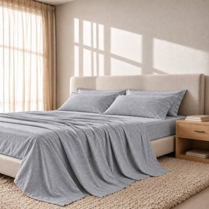 Royal Comfort 2000 Thread Count Bamboo Cooling Sheet Set Mid Grey Single