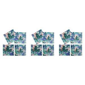 3x 4pc LVD Porcelain Coasters Tropics Home/Kitchen Decor 10cm Square