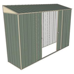 Build-a-Shed 3.0 x 0.8 x 2.0m Double Sliding Door Skillion Shed - Green