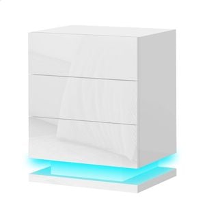 ALFORDSON LED Bedside Table White