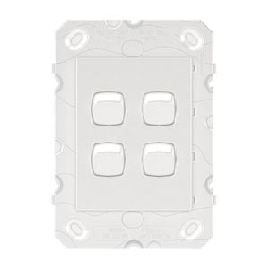 HPM ARTEOR 4 Gang Wall Switch - No Coverplate - White