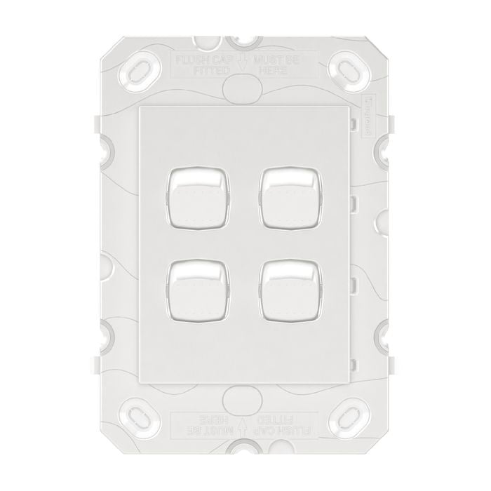 HPM ARTEOR 4 Gang Wall Switch - No Coverplate - White