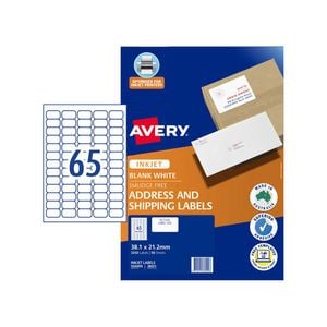 Avery Label for Inkjet Printer 50pcs (65per Sheet)