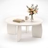 Artiss Round Coffee Table 78x35cm Cream White