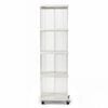 Ufurniture Rotating Bookshelf 4-tier Acrylic Bookcase Corner Standing Display Shelf Organizer Cd Storage Rack Beige