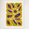 Galrie Vibrant Papaya Print Abstract Kitchen Wall Art Fruit Collection Decor, White Frame, A1 60 x 84cm (23 x 33inch)