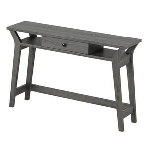 Familand Wooden Console Table With Drawer In Dark Grey