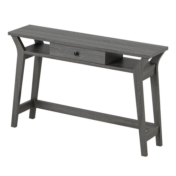 Familand Wooden Console Table With Drawer In Dark Grey